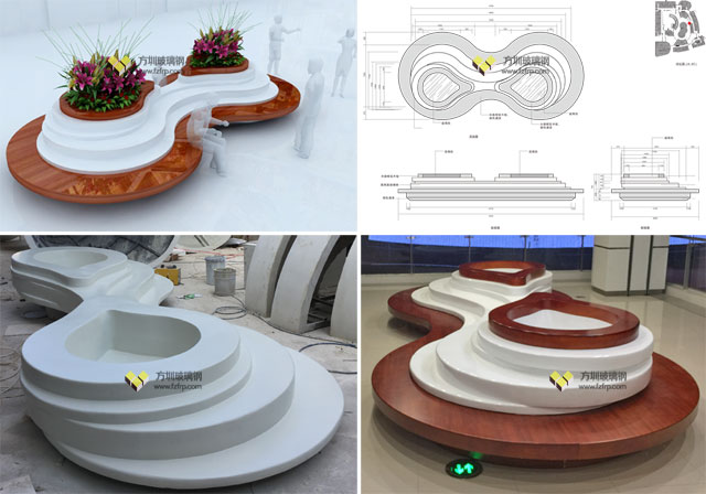 江西南昌商場方圳玻璃鋼創(chuàng)意花盆座椅生產(chǎn)設(shè)計(jì)圖